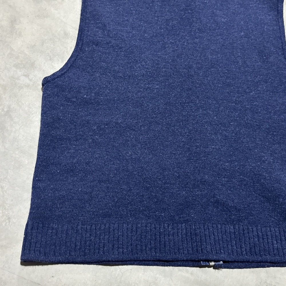 Woolrich Vest Vintage Medium Women Blue Wool Embroidered Bear Fish Hand Sewn Zip - Picture 7 of 8